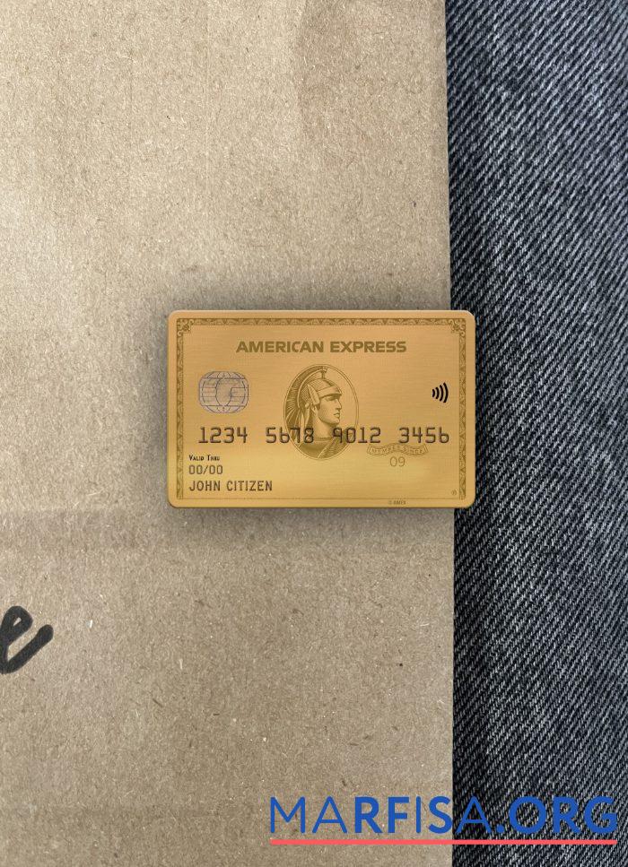 Realistic USA Texas 5Point Credit Union bank AMEX gold card photolook front example